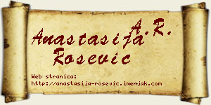 Anastasija Rošević vizit kartica